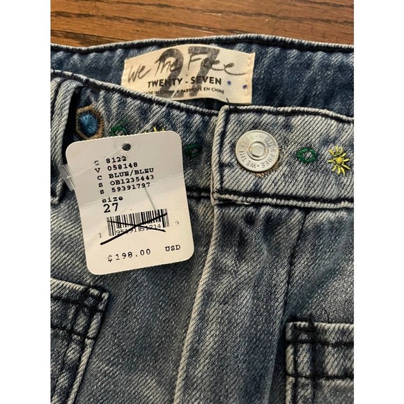 FREE PEOPLE DELPHINE EMBROIDERED JEANS 27 - Picture 7 of 7